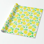 Yellow Lemons Wrapping Paper Cadeaupapier (Uitgerold)