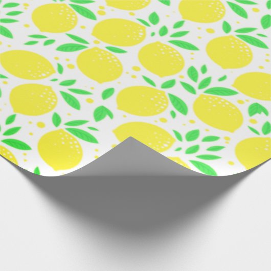 Yellow Lemons Wrapping Paper Cadeaupapier (Hoek)