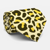 Yellow Leopard Print Groomsmen Punk Rock Weddings Stropdas (Opgerold)