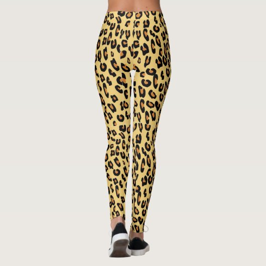 Yellow Leopard Print Leggings (Achterkant)