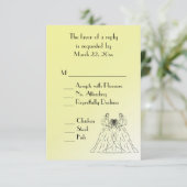 Yellow Lesbian Wedding Menu Keuze RSVP (Staand voorkant)