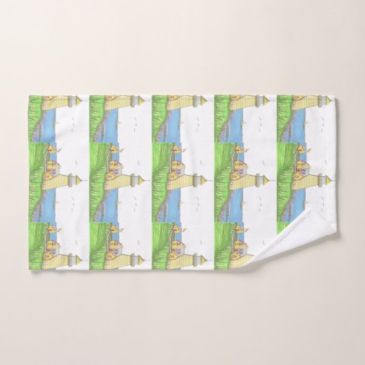 Yellow Lighthouse Hand Towel Handdoek (Handdoek)