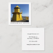 Yellow Lighthouse IJsland fotoreistoerisme Vierkante Visitekaartje (Voorkant / Achterkant)