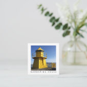 Yellow Lighthouse IJsland fotoreistoerisme Vierkante Visitekaartje (Staand voorkant)