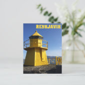 Yellow Lighthouse Reykjavik IJsland Revel Briefkaart (Staand voorkant)