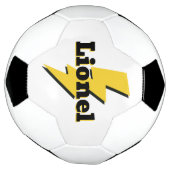 Yellow lighting bolt strike flash logo custom name voetbal (Gedraaid)