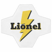 Yellow lighting bolt strike flash logo custom name voetbal (Enkel)