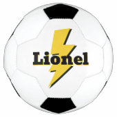 Yellow lighting bolt strike flash logo custom name voetbal (Voorkant)