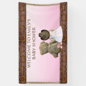 Yellow Lil' Cowgirl Gepersonaliseerd Baby shower Spandoek (Verticaal)