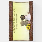 Yellow Lil' Cowgirl Gepersonaliseerd Baby shower Spandoek (Verticaal)