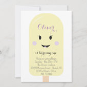 Yellow Lila Ice Cream Cone Scoop Birthday Party Kaart (Voorkant)