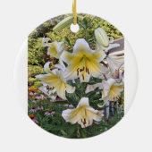 Yellow Lilly Glass Keramisch Ornament (Achterkant)