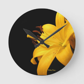Yellow Lilly Ronde Klok
