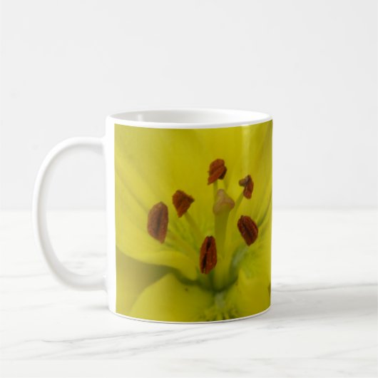 Yellow Lily Floral Mok (Links)