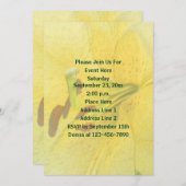Yellow Lily Floral Party Kaart (Voorkant / Achterkant)
