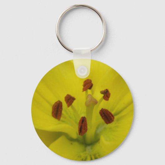 Yellow Lily Floral Sleutelhanger (Voorkant)