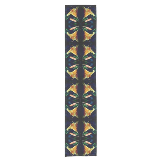 Yellow Lily Flower Abstract Art Korte Tafelloper (Voorkant)