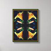 Yellow Lily Flower Abstract Canvas Afdruk (Voorkant)