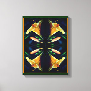 Yellow Lily Flower Abstract Canvas Afdruk