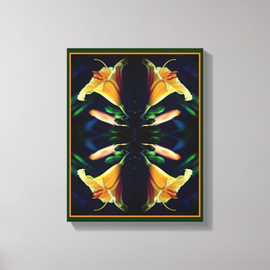 Yellow Lily Flower Abstract Canvas Afdruk (Voorkant)