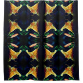 Yellow Lily Flower Abstract Pattern Douchegordijn (Voorkant)