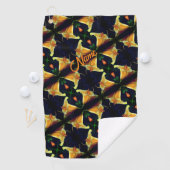 Yellow Lily Flower Abstract Pattern Persoonlijk Golfhanddoek (Insitu)