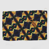 Yellow Lily Flower Abstract Pattern Persoonlijk Golfhanddoek (Horizontaal)
