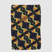 Yellow Lily Flower Abstract Pattern Persoonlijk Golfhanddoek (Voorkant)