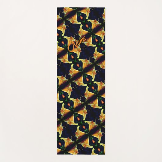 Yellow Lily Flower Abstract Pattern Persoonlijk Yogamat (Voorkant)