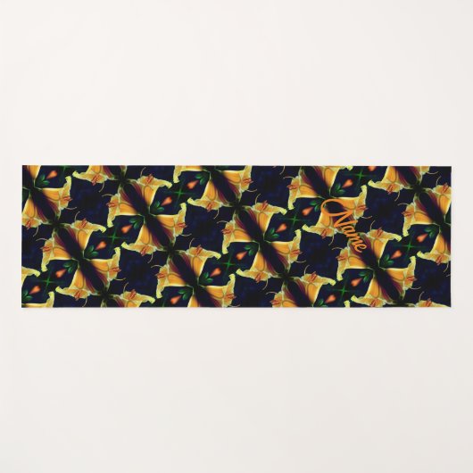 Yellow Lily Flower Abstract Pattern Persoonlijk Yogamat (Voorkant (horizontaal))