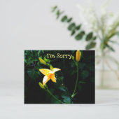 Yellow Lily Flower Briefkaart (Staand voorkant)
