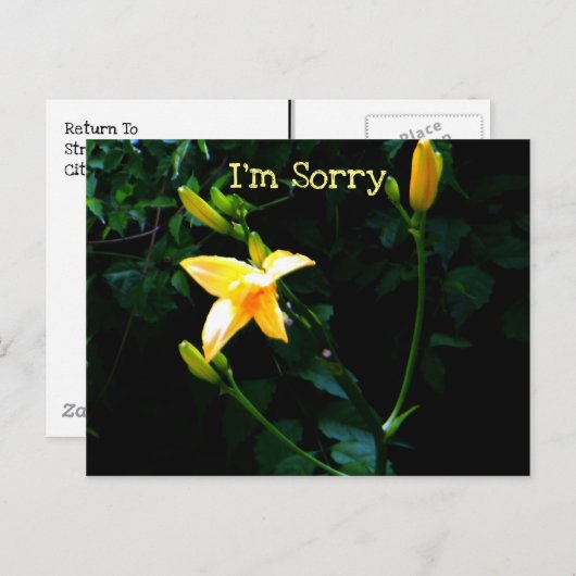 Yellow Lily Flower Briefkaart (Voorkant / Achterkant)