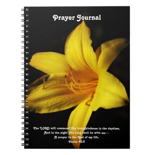 Yellow Lily Flower Faith Bijbel Gebedsdagboek Notitieboek (Voorkant)
