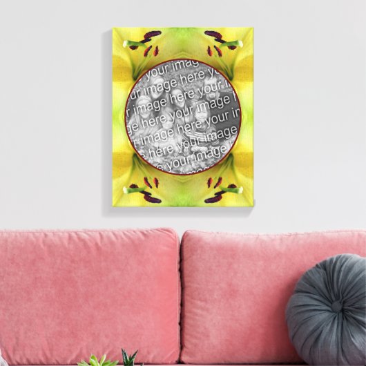 Yellow Lily Flower Lijst Creëer Uw eigen foto Canvas Afdruk (Insitu (Woonkamer))