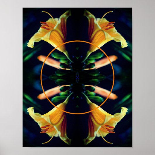 Yellow Lily Flower Lijst Creëer Uw eigen foto Poster (Voorkant)