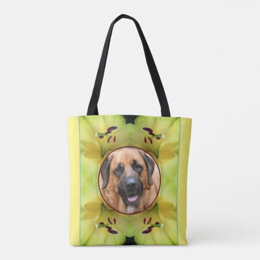 Yellow Lily Flower Lijst Creëer Uw eigen foto Tote Bag (Achterkant)