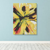 Yellow Lily flower oorspronkelijke kleurrijke abst Canvas Afdruk (Insitu (Houten vloer))