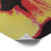 Yellow Lily flower oorspronkelijke kleurrijke abst Poster (Hoek)