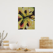 Yellow Lily flower oorspronkelijke kleurrijke abst Poster (Keuken)