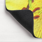 Yellow Lily Flower Pencil Art Muismat (Hoek)