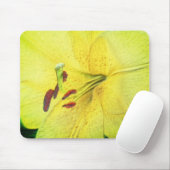 Yellow Lily Flower Pencil Art Muismat (Met muis)