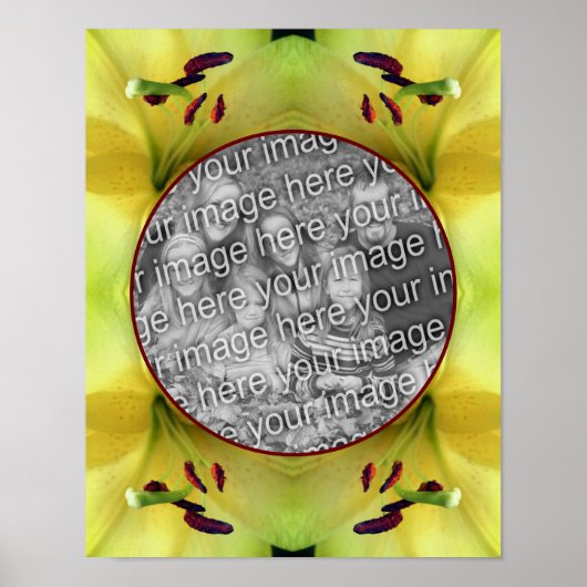 Yellow Lily Flower Up Close Creëer Uw eigen foto Poster (Voorkant)