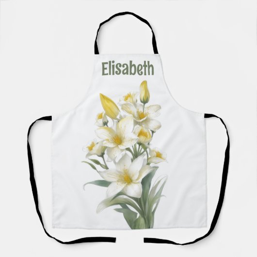 Yellow Lily Flowers Personalized Schort (Voorkant)