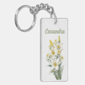 Yellow Lily Flowers Personalized Sleutelhanger (Voorkant Links)