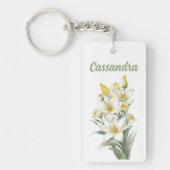 Yellow Lily Flowers Personalized Sleutelhanger (Voorkant)