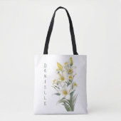 Yellow Lily Flowers Personalized Tote Bag (Voorkant)