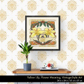 Yellow Lily Victoriaans Flower Dankbaarheid Geluk Poster