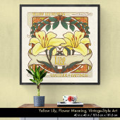 Yellow Lily Victoriaans Flower Dankbaarheid Geluk Poster