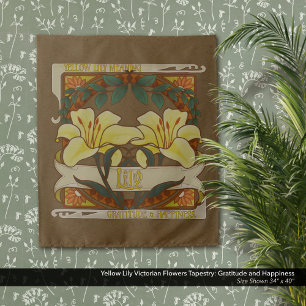 Yellow Lily Victoriaans Flower Dankbaarheid Geluk Wandkleed