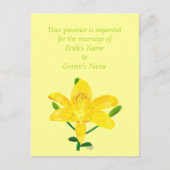  Yellow Lily Wedding Invitation Briefkaarten (Voorkant)